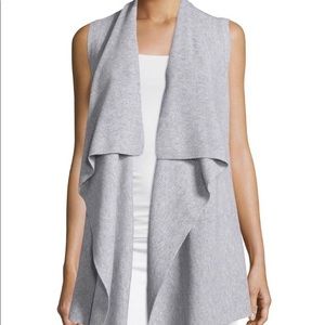 Vince draped waterfall cardigan vest grey cashmere